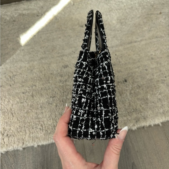 NWT 🖤 CHANEL 24P Black & White Tweed Small Nano Shopper Kelly Bag - Picture 15 of 16